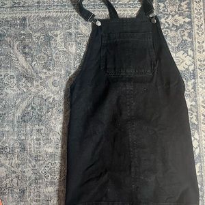 Topshop Moto Black Denim Overalls Dress